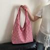 Korean Vintage Plaid Underarm Bags Lightweight Large Capacity Single Shoulder Bag Students Commute Women's Handbag Female
