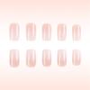24 Pcs Short Square Press On Nail Gradient False Nail Simple Acrylic Nail Glossy Full Cover Stick On Nail for Woman