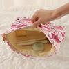 1pc Flamingo Heart Pattern Makeup Bag Portable Cosmetic Organizer Zipper Storage Pouch Floral Accents Travel Cosmetic Bag