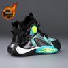 Boys' Winter 2025 Velvet-Lined Cotton Sneakers - Trendy Leather Surface for School Sports