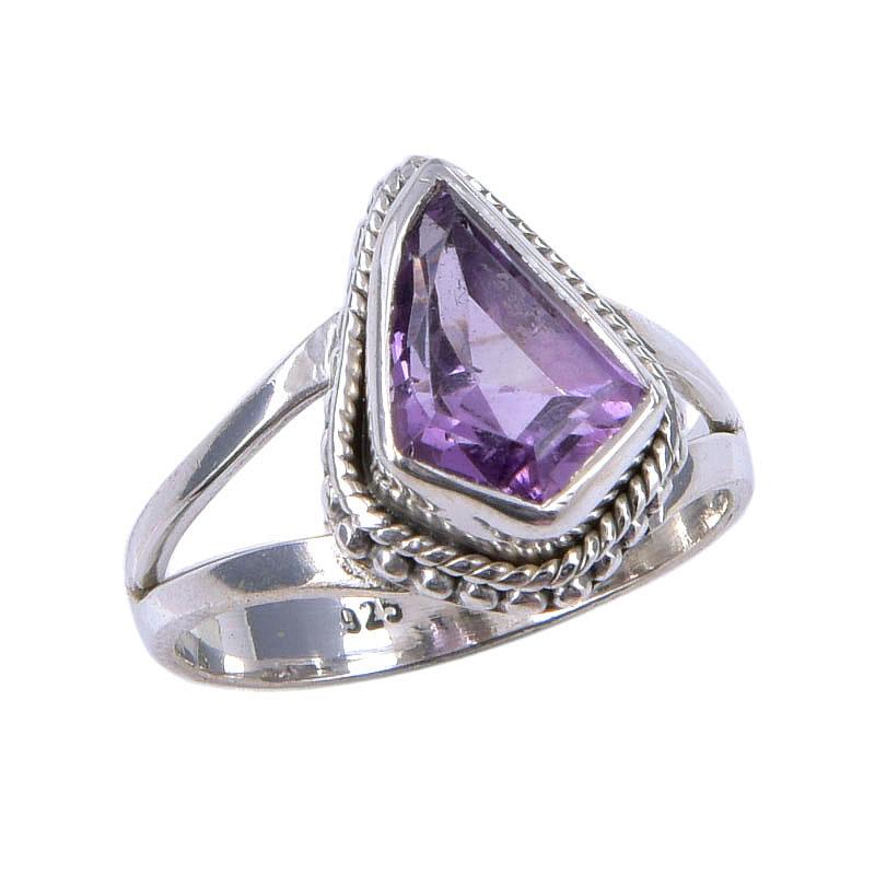 Natural Pink Amethyst Gemstone Handmade 925 Sterling Silver Gift Ring S.6 c2U97