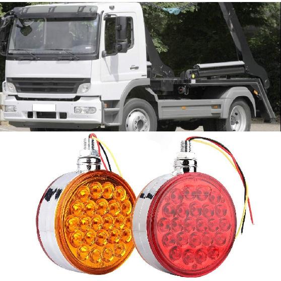 Aramox LED Marker Light, 48LED Double Face Single Stud Mount Side Marker Reflective Sealed Light for Trailer Truck