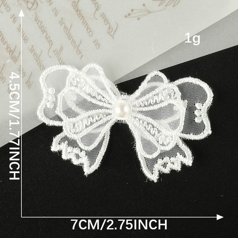 Duoku Cartoon Lace Bow Lace Embroidery Sticker Diy Hand Account Accessories Brooch Hairpin Jewelry Accessories Cloth Sticker