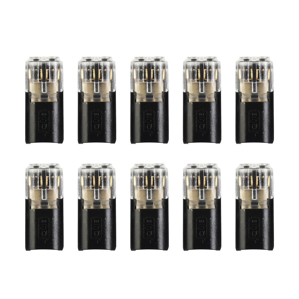 Clip Cable Clamp Terminal Automatic Double Head PVC Wire 10A 10Pcs 21.8*9.8*6.15mm 2pin 300V Connection Connector