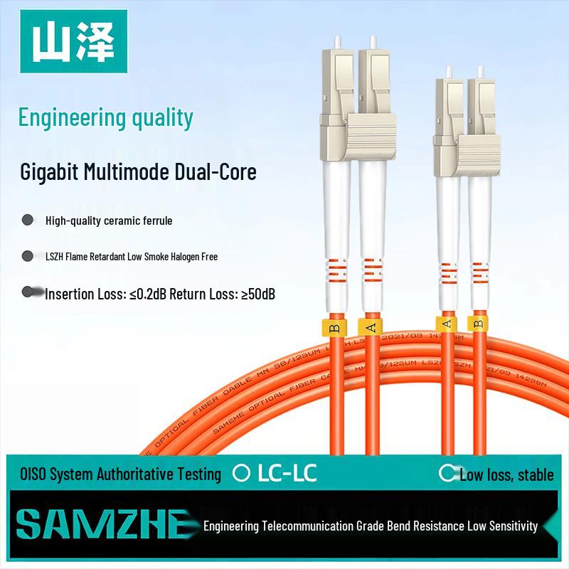 SAMZHE LC-LC Multimode Duplex Fiber Optic Patch Cable