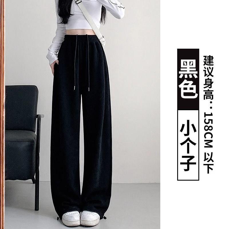Womens Fleece Lined Sweatpants Straight Leg Loose Casual Trousers Fall Winter