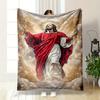 Jesus Cloud Halo Blanket  Printed Blanket for Living Room Bed Couch Lunch Break Soft Cozy Blanket for Friend's Festival Gift