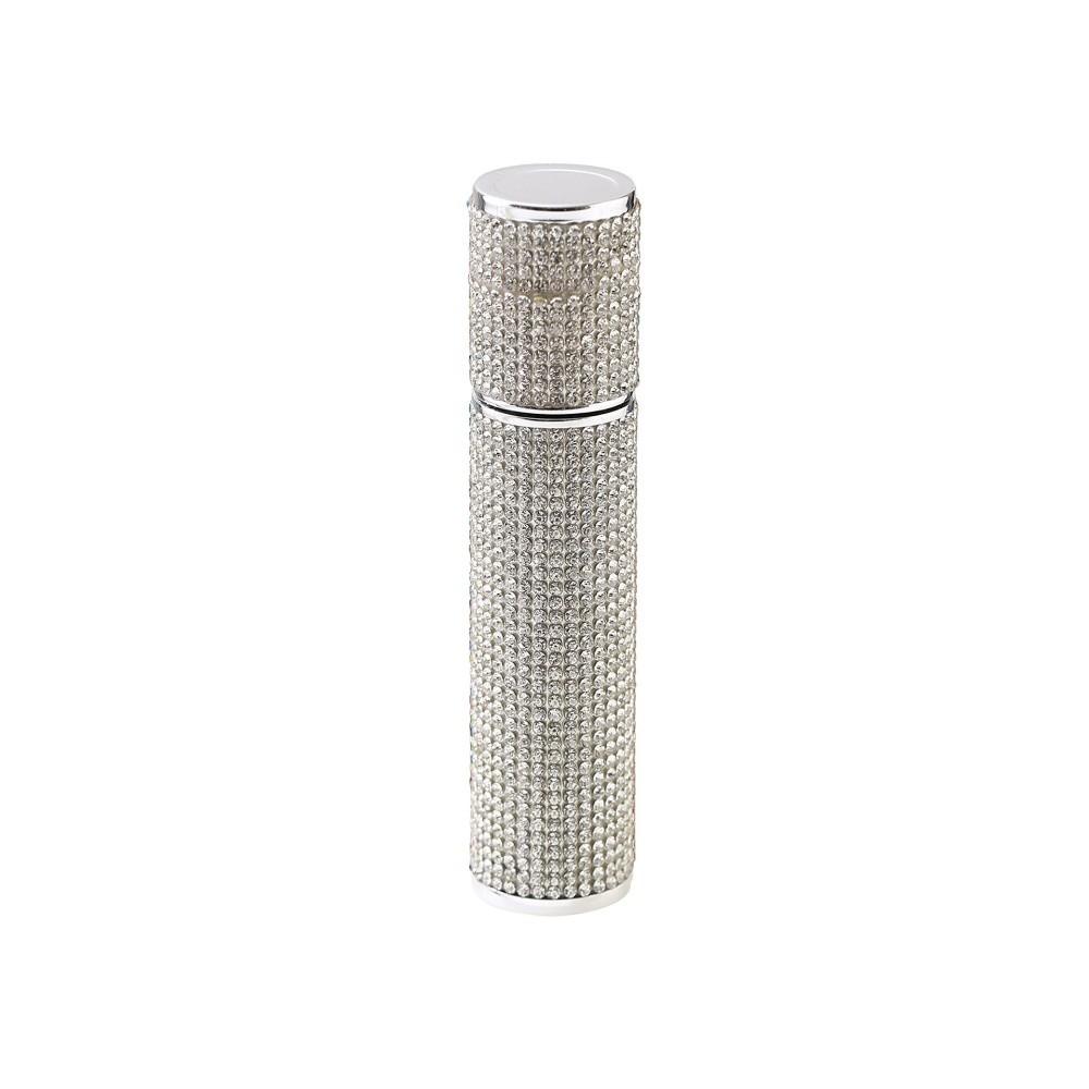 Portable 10ml Perfume Bottle Full Rhinestone Refillable Cosmetic Container Leak-proof Perfume Atomizer Bottle for Woman серебряный