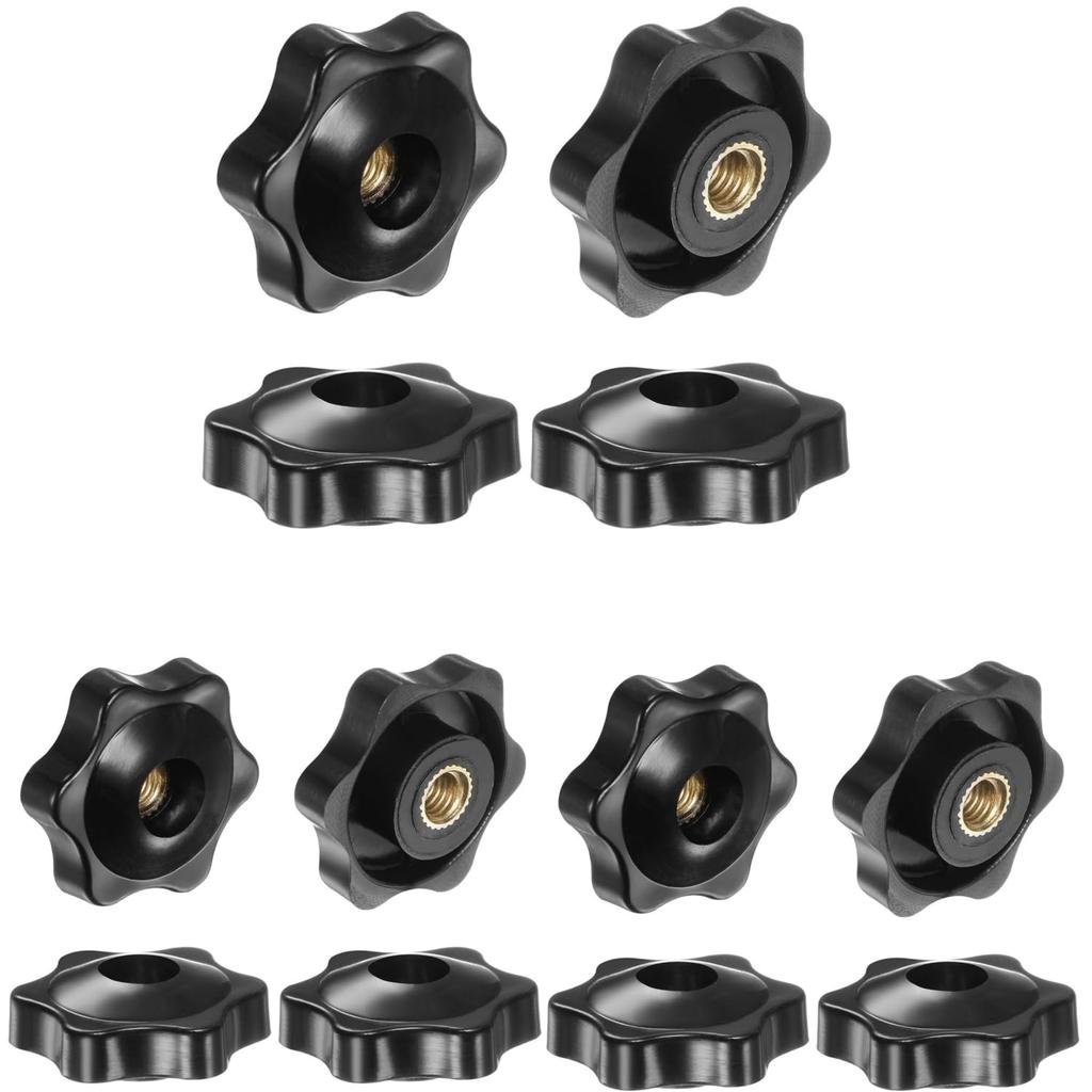 Knobster Knob Nut, Star Knob, Handle, Knob Bolt, Change Knob, Knob Bolt, Set of 12 (Through Type, M6)