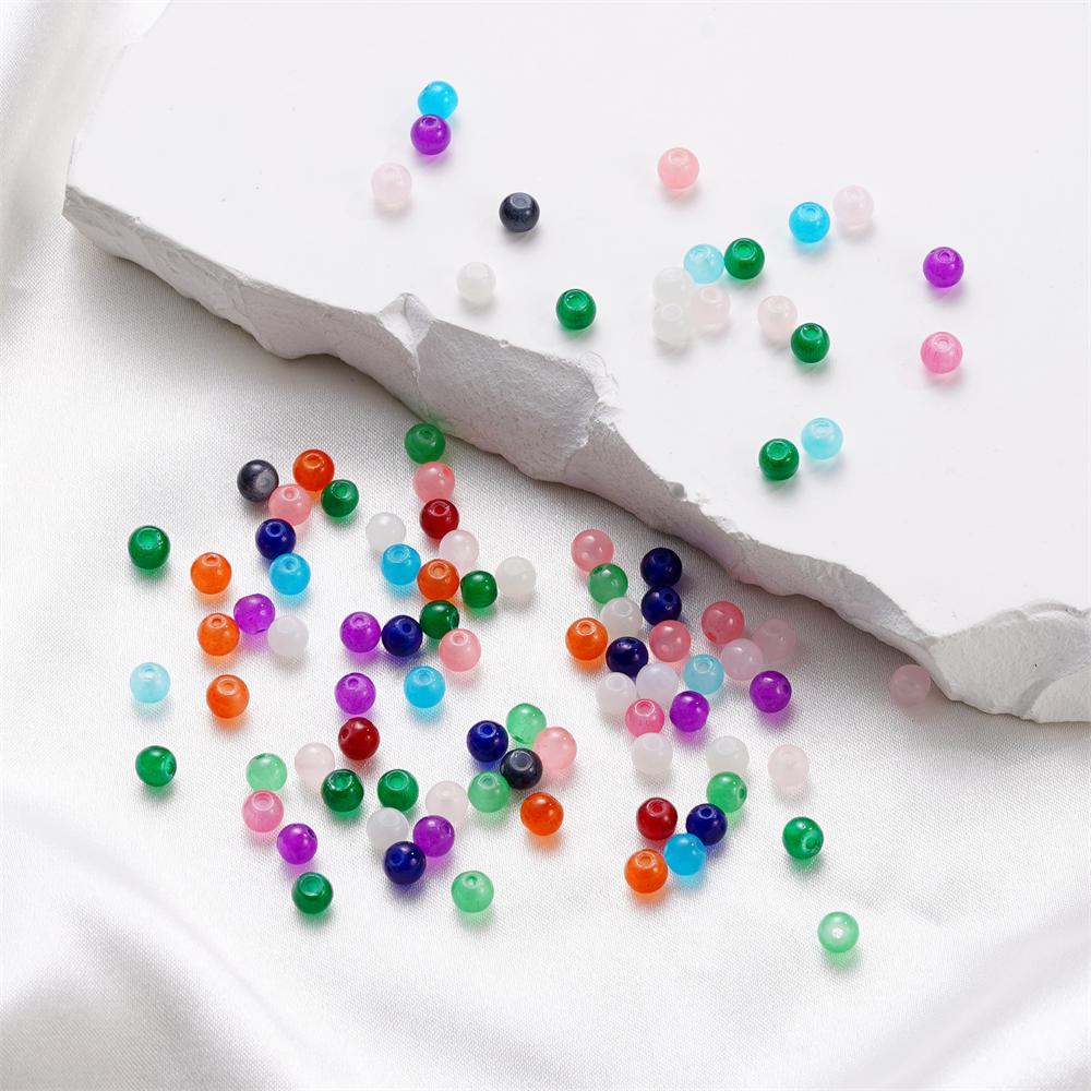 50-200pcs 4mm Imitation Jade Round Glass Beads Bracelets Loose Beads Jewelry Accessories For DIY Necklace Anklet Jewelry Making