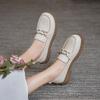 Augustine platform loafers women's 2025 spring new retro one-pedal small leather shoes British style jk single shoes