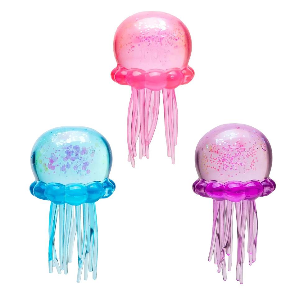 Needoh Trending Jellyfish & Cube Squish Toy, Soft Jelly Squeeze Stress Relief Fidget Toy, Sensory Needoh For Kids & Adults