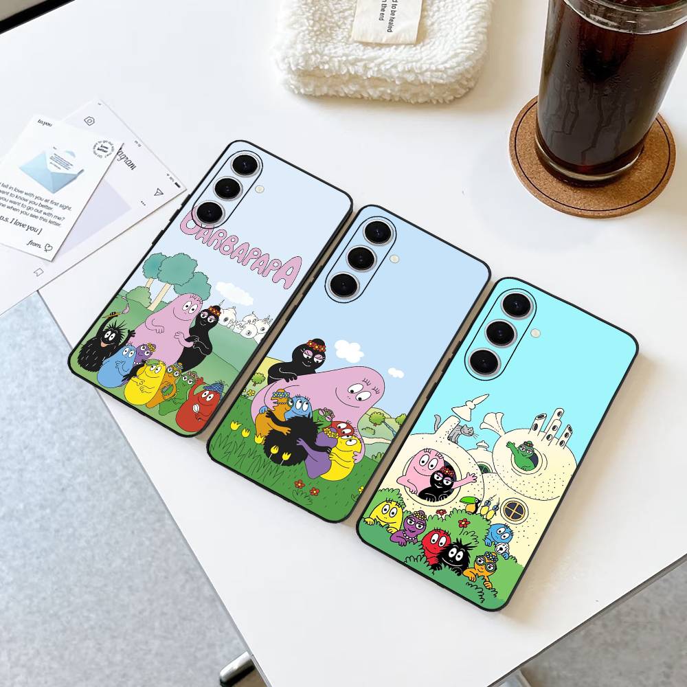 Cute Cartoon Barbapapa Phone Case For Samsung S 24 Fe 25 Ultra Plus 20 Lite 21 30 22 23 24 22 Ultra 5G Fundas