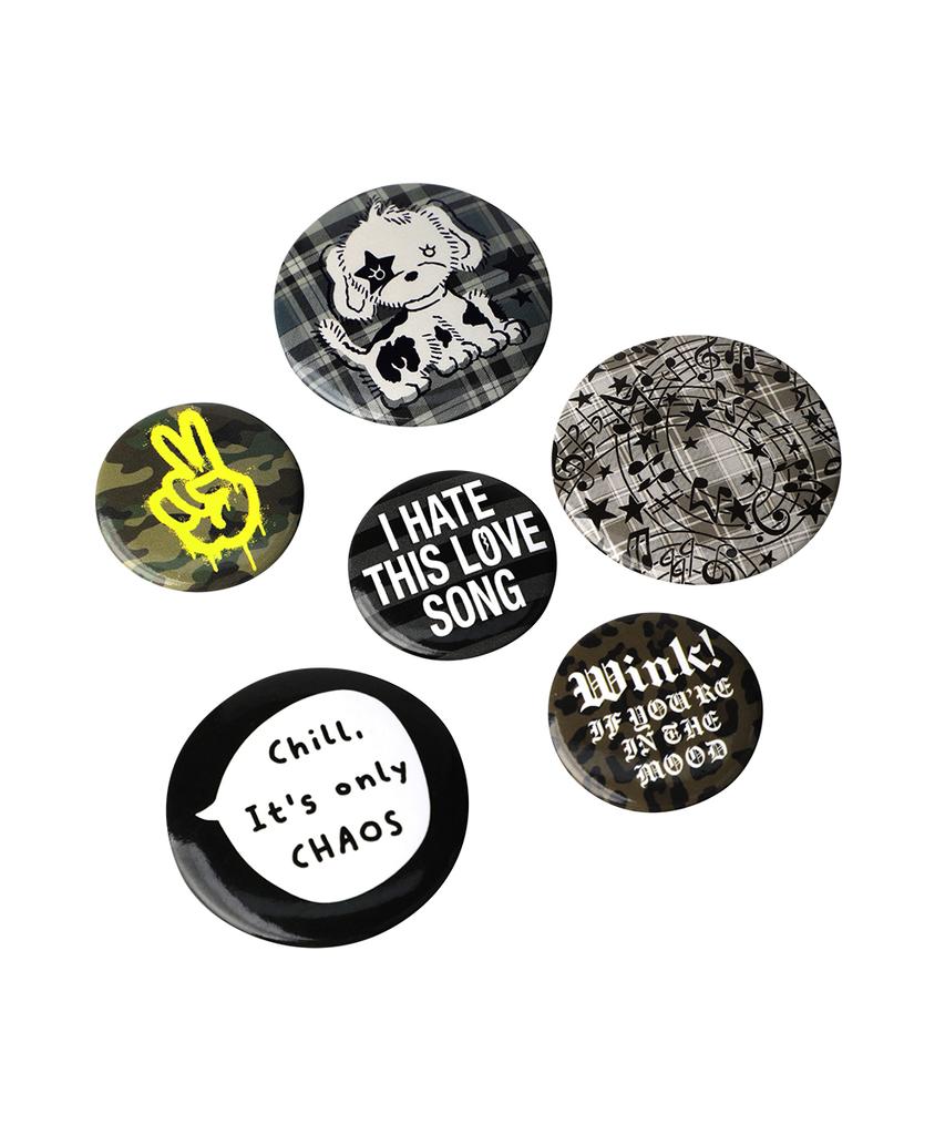 Mahagrid Festa Button Pin Set Black(Mg2Fmmab65A)