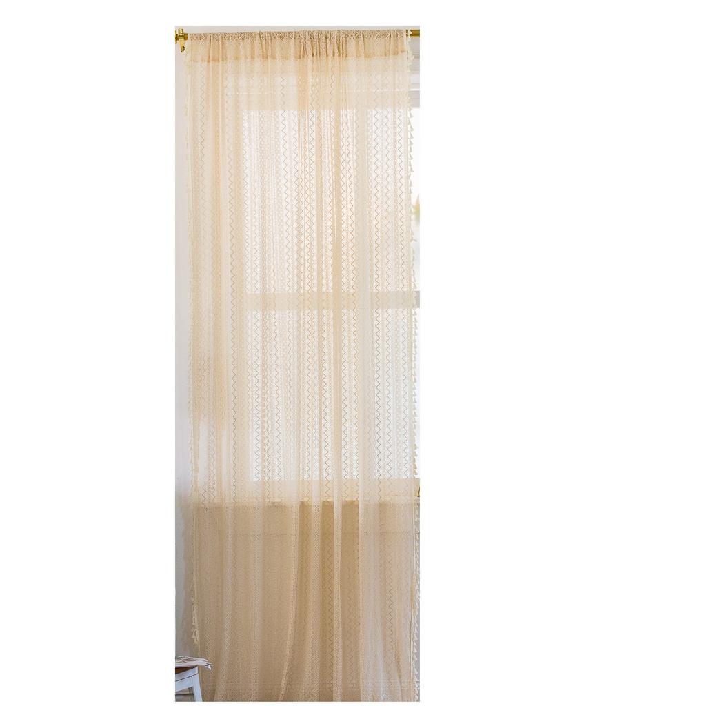 Gentle Lace Curtains American Crochet Hollowed Out Fresh And Translucent Kitchen Living Room Bay Window Curtain Finished Product