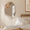 Miroir de Coiffeuse Ovale Argenté Autocollants Miroir Légers Adhésifs Application Maquillage