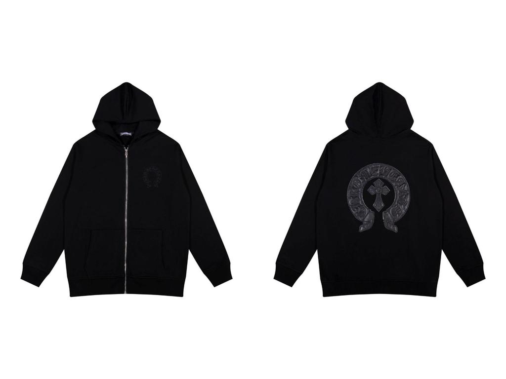 Vyšívaná mikina s křížem a podkovou pro muže a ženy - Podzimní oblečení