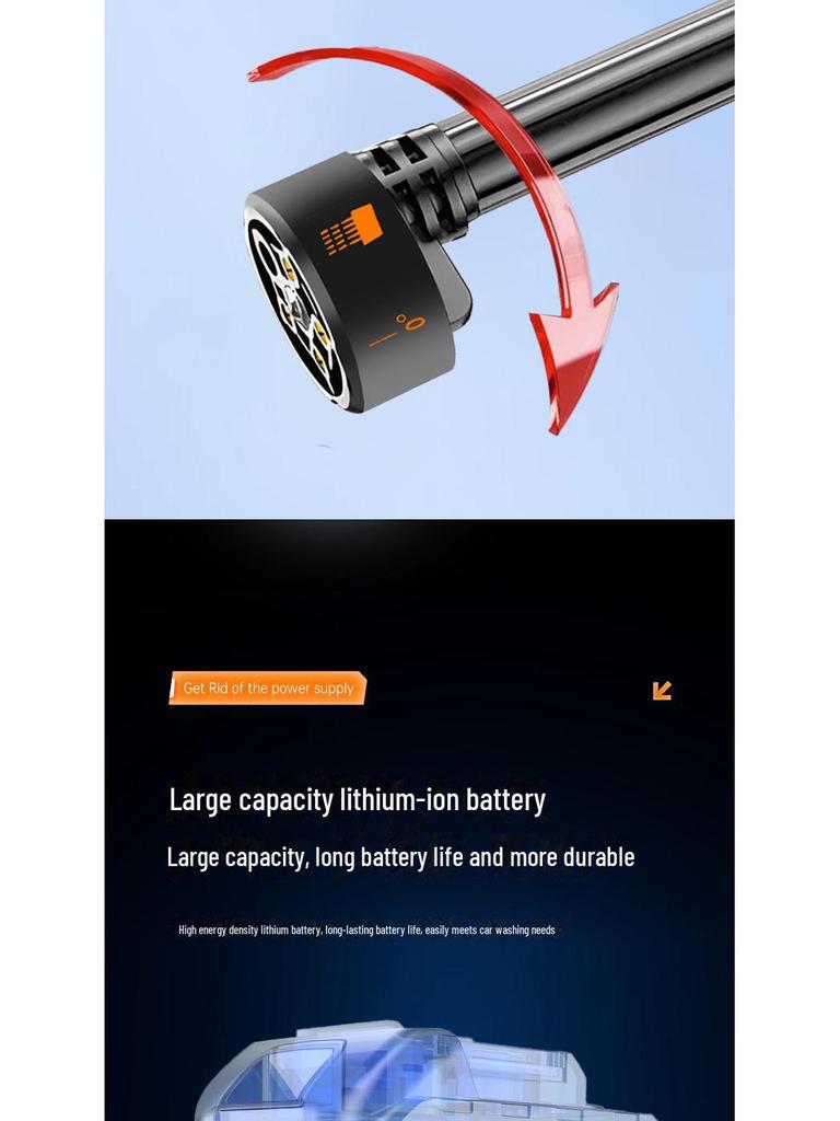 Portable High-Power Brushless Car Wash Machine - Wireless, Lithium Battery, High-Pressure Water Gun for Household Cleaning.