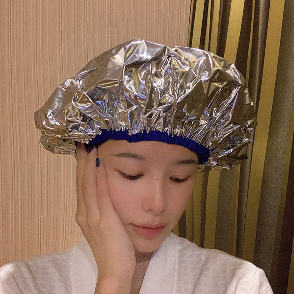 Insulation Deep Conditioning Thermal Women Aluminum Foil Cap Bathing Hat Hair Care Tool Shower Cap