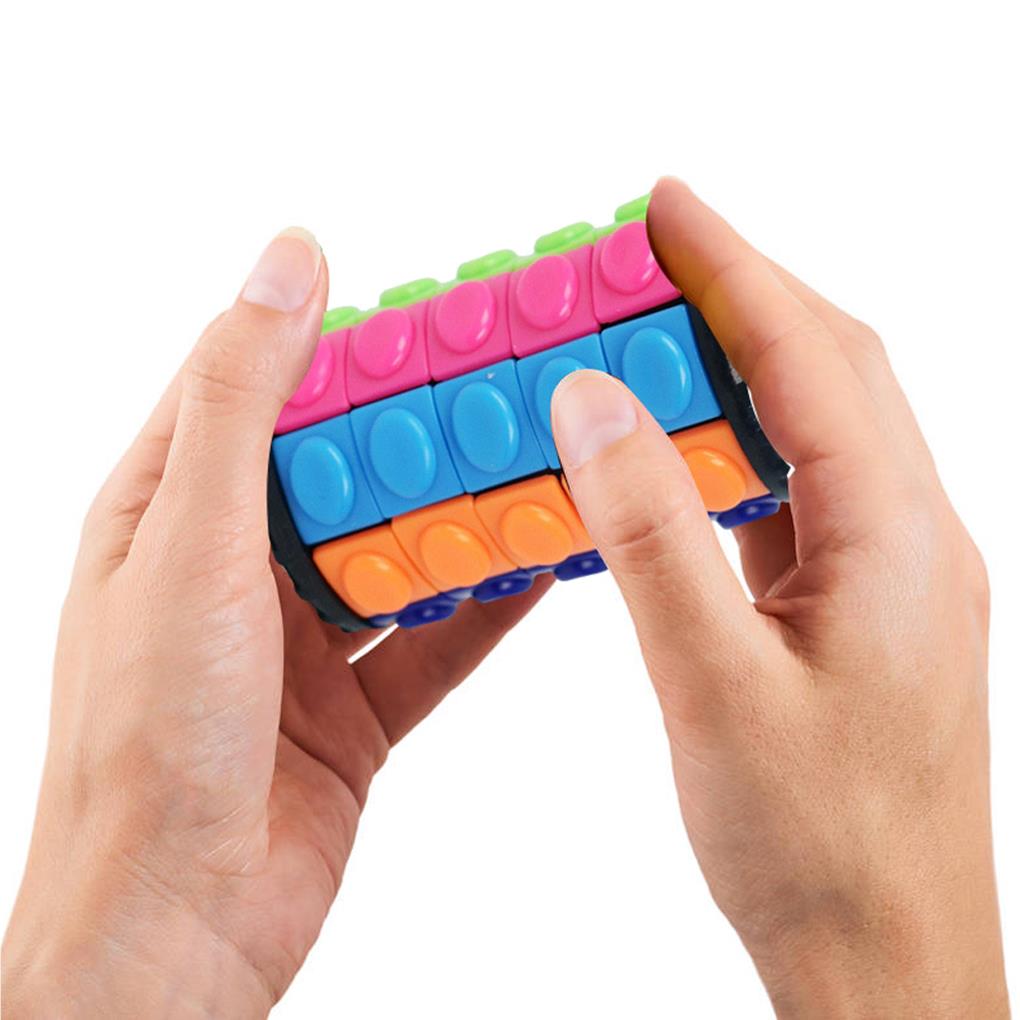 Puzzle Cube Cylinder Colorful Three-dimensional Decompression Model Stress Relief Educational Puzzles Toys Adults