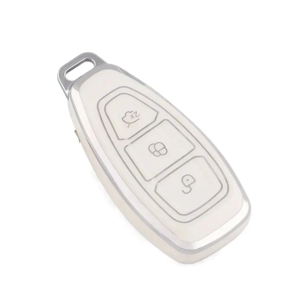 New Fashion Soft TPU Key Fob Cover Full Protection Remote Key Case For Ford/Fiesta/Focus 3 4/Mondeo/Kuga Protector Fob Accessory