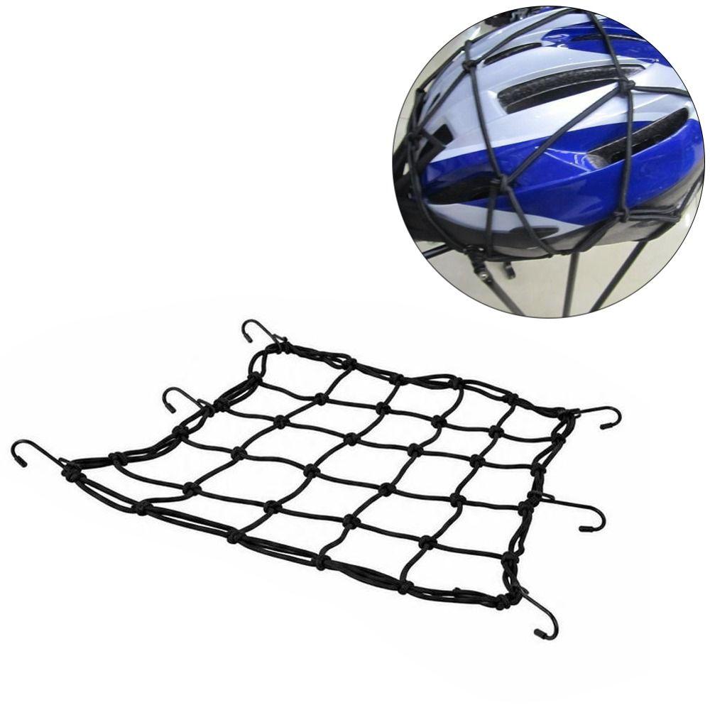 3PCS Elastic Rubber Rope Motorcycle Cargo Net 11.8 X 11.8 Inch Helmet Cargo Net  Gear Carrying