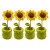 1/4 Pcs Table Leg Protective Covers Cartoon Sunflower Shape Knitted Elastic Prevent Scratches And Noise Reusable Chair Leg Floor Protectors