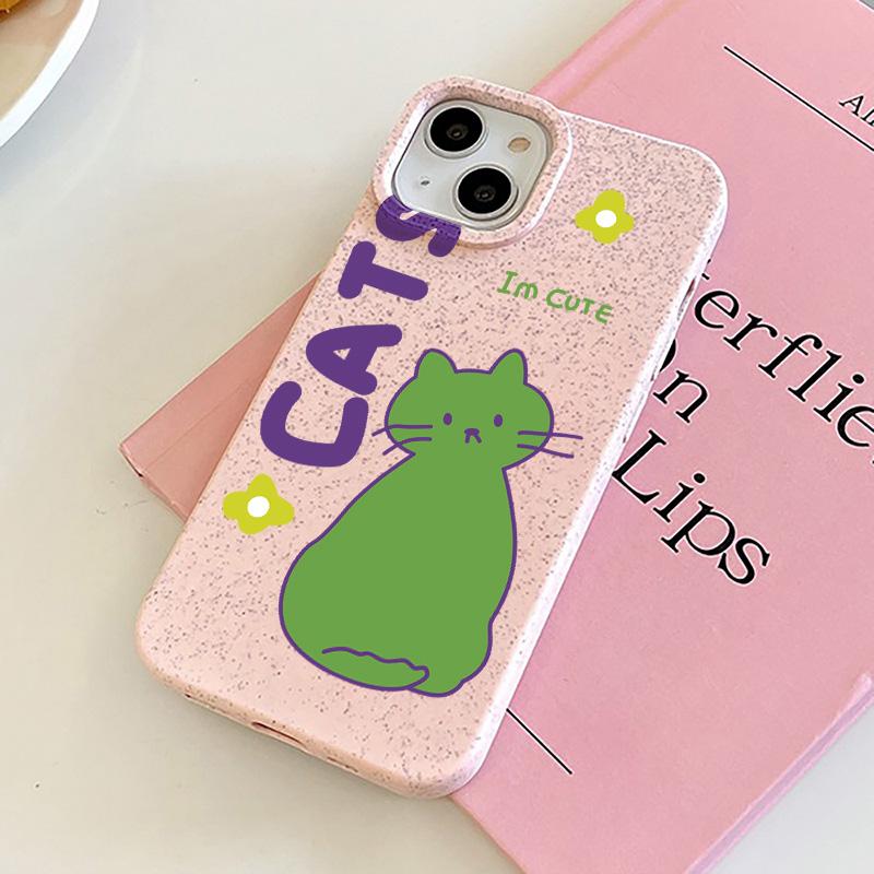 

Чехол для телефона iPhone 16 15 14 13 12 11 Pro Max iPhone 11 13 16 15 14 12 X XS XR 6 7 8 SE iPhone 6 7 8 Plus Разлагаемый чехол из пшеничной соломы iPhone 16 Pro Max розовый