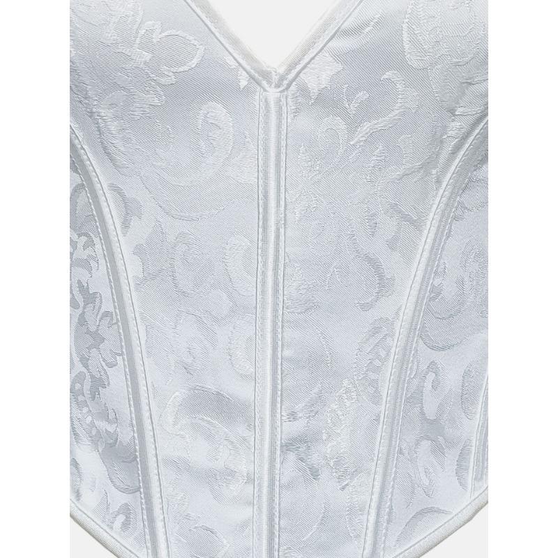 Vintage Print Strapless Boned Corset Tight Waist Shaping Body Shaper