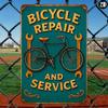 Vintage Grün Orange Weiß Fahrrad Metall Wandposter Garage Dekor