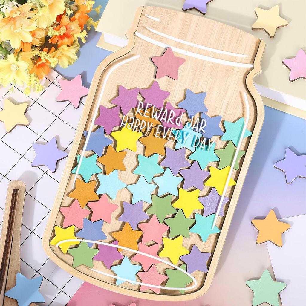 Star Reward Jar Star Behavior Incentive Jar Positive for Kids Boys Girls Students Training Management Home School Bedtime Chore
