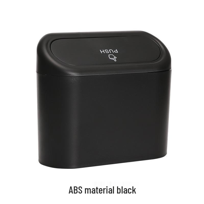 Hanging Car Trash Can with Lid & Side Door Storage