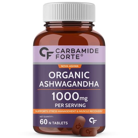 

Carbamide Forte Organic Ashwagandha 1000mg Tablets|Stress & Anxiety Relief Tablets , 60 Organic Ashwagandha Tablets, 1 count, 60 capsules