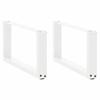 VidaXL Coffee Table Legs U-Shape 2 Pcs White 60 X (30-31) Cm Steel 4013141