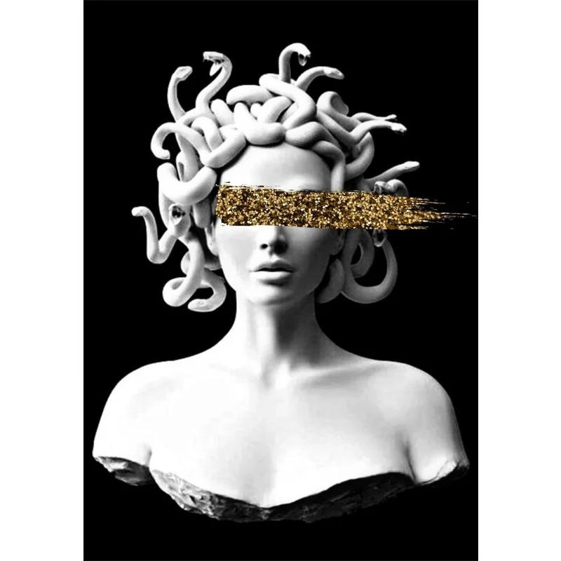 Poster Artistico Medusa di Smeraldo Creature Mitologiche Stampe per Pareti Pittura su Tela Mitologia Greca Moderna per Galleria Decorazioni per la Casa