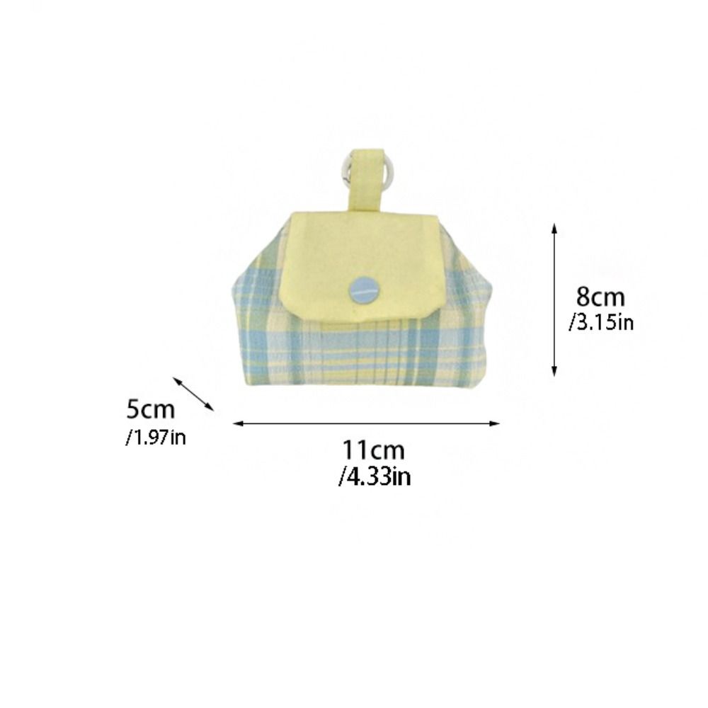 Cute Earphone Bag Plaid Mini Makeup Bag Multifunctional Floral Organizer Bags Student