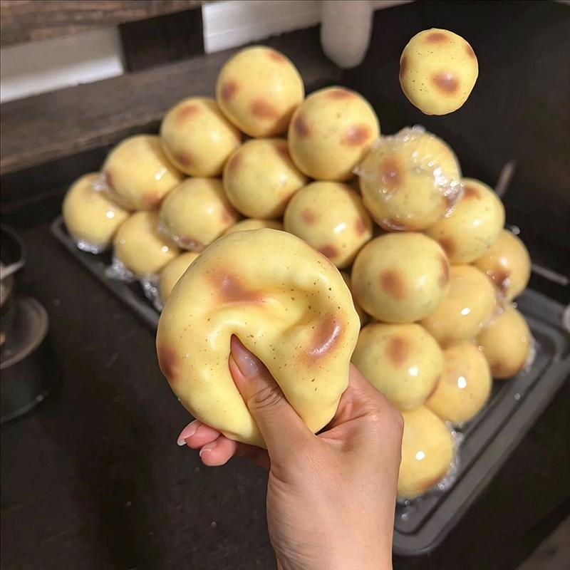 Crunchy Squishy Potato Handmade Ball Crispy Sound Squeeze Toy Round Blocks Filled Stress Relief Fidget Toy Festival Gifts Adult