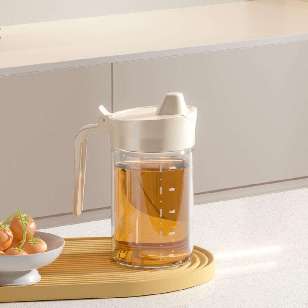 Curved Handle Glass Oil Dispenser 500ML Oil Bottle New Seasoning bottle Restaurant