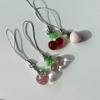 Fruit themed Mobile Attachment Beautiful Peach/Cherries Charm Lovely Fruit Cellphone Cord  for Fruit Enthusiasts
