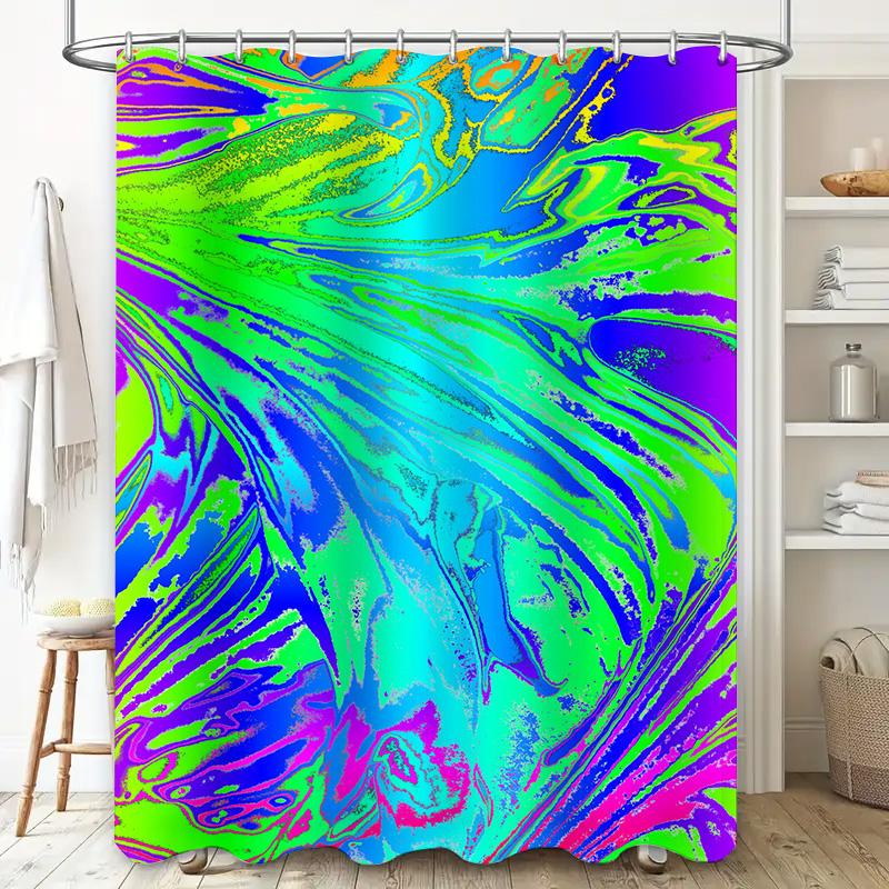 Rainbow Shower Curtain Bath Decor Printed Waterproof Fabric for Home Decoration Available In Various Sizes (Customizable Colors