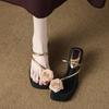 Light luxury huge good-looking beautiful woman cool slippers wear 2025 summer with skirts not tired feet French high heels