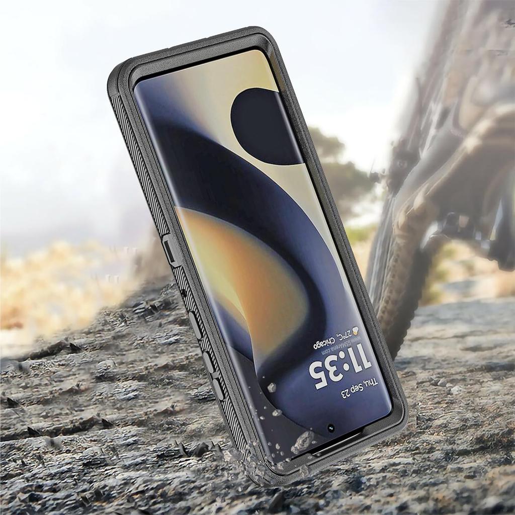 for Motorola Edge 2024 Holster Case, Rugged Holster with 360 Belt Clip Kickstand Heavy Duty Dual Layer Full Body Protection Armor Case for Motorola