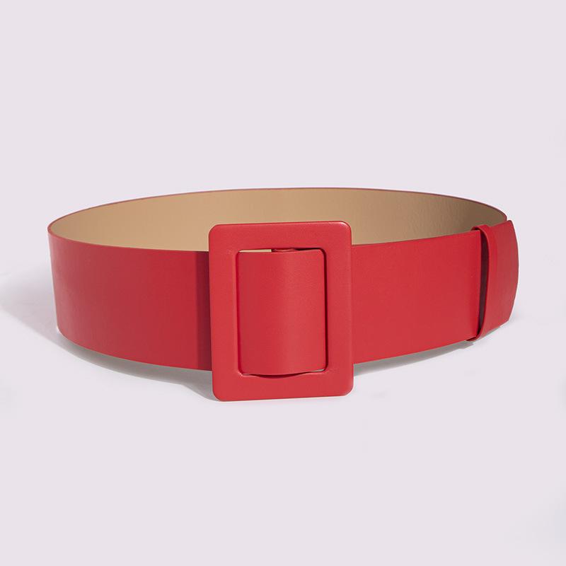Women's Buckle Double Pin Ultra-wide Christmas Belt PU Air-eye Versatile Cosplay Clothing Paired with Wide Waist Seal