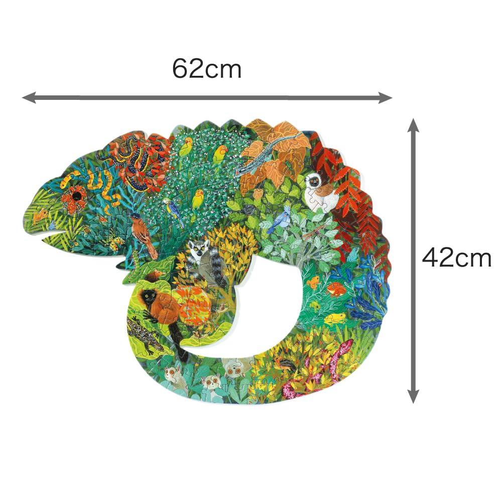DJECO Puzzle Art Chameleon 150-Piece Jigsaw Puzzle, Animal Educational Puzzle, Stylish Montessori Style, Ages 6, 7, and 8, Boys and Girls, Elementary