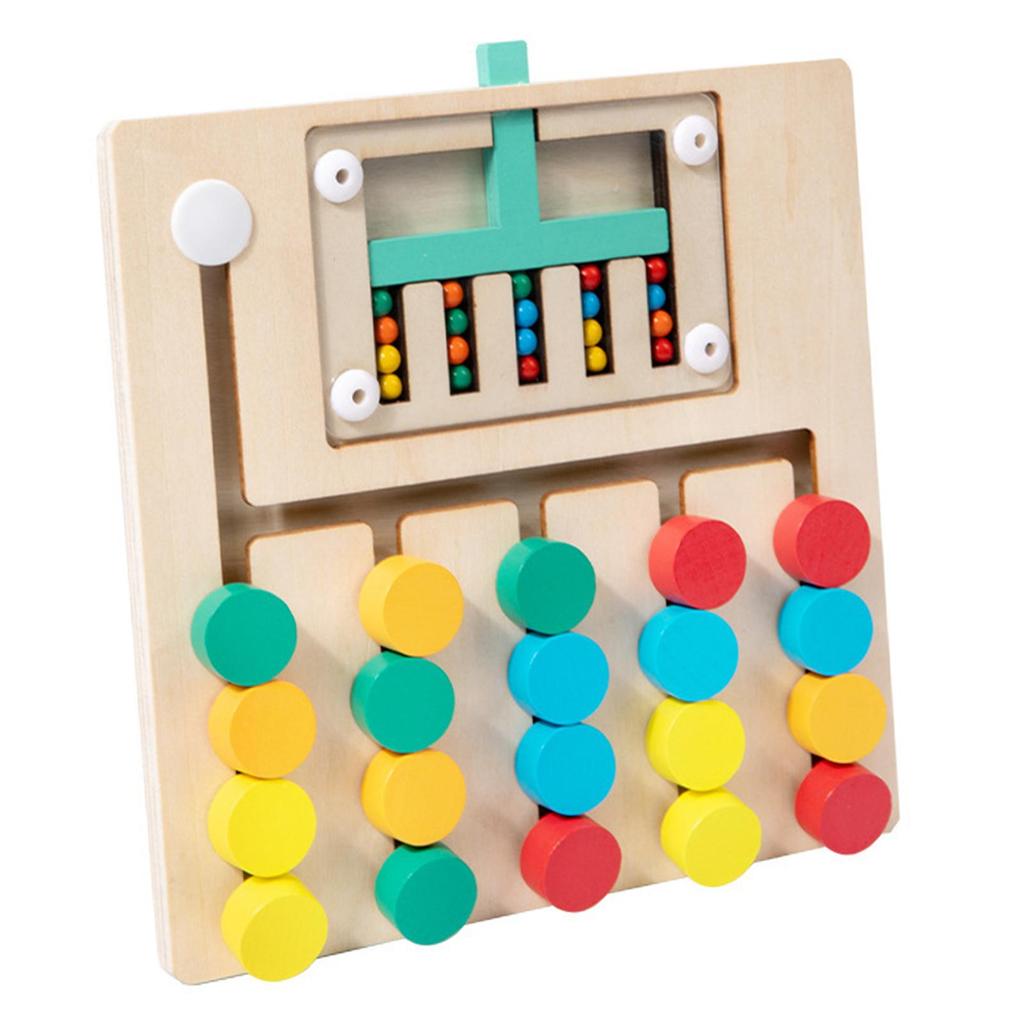 Wooden Color Matching Brain Teasers Game Activities Sorting Play Early Educational Travel Toy