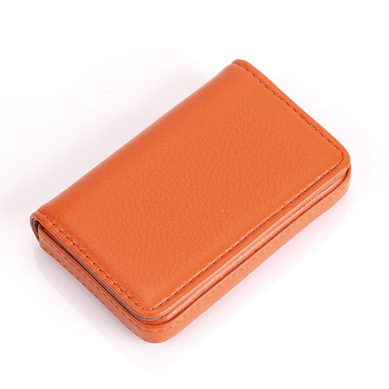 Porta carte di credito in pelle PU cucita di dimensioni standard, porta biglietti da visita, portafoglio con chiusura magnetica per uomo e donna
