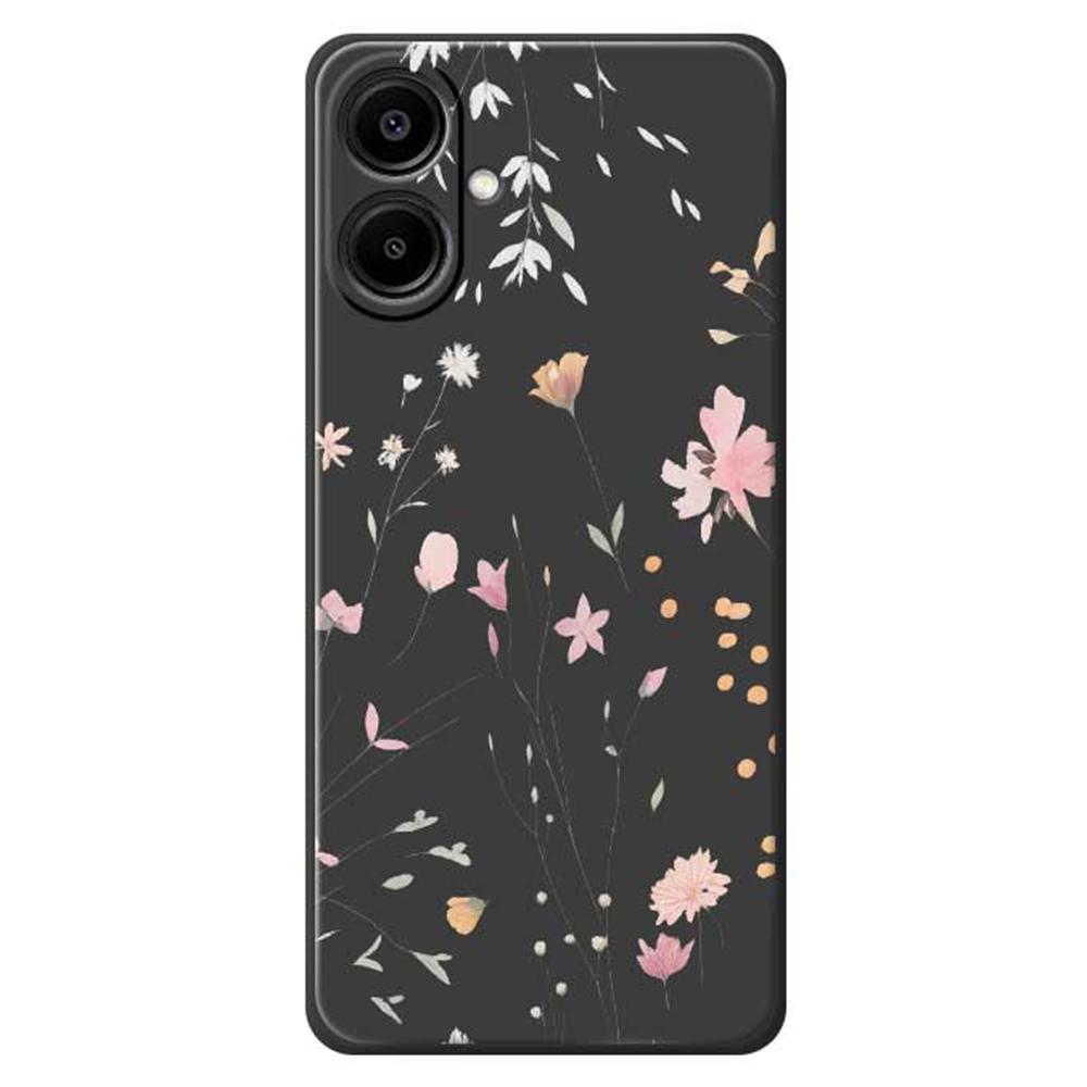For Samsung Galaxy A07 4G Case Flower Pattern Printing Straight Edge TPU Phone Back Cover