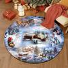 Country Christmas Snowman Mat, Winter Design Round Rug, Ideal Holiday Gift for Home & Office, Cozy Festive Decor