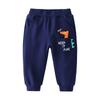 Spring and Autumn Boys' Dinosaur Print Pocket Sports Pants Kids Casual Long Pants Baby Boys' Mid Waist Ankle-Tied Sweatpants