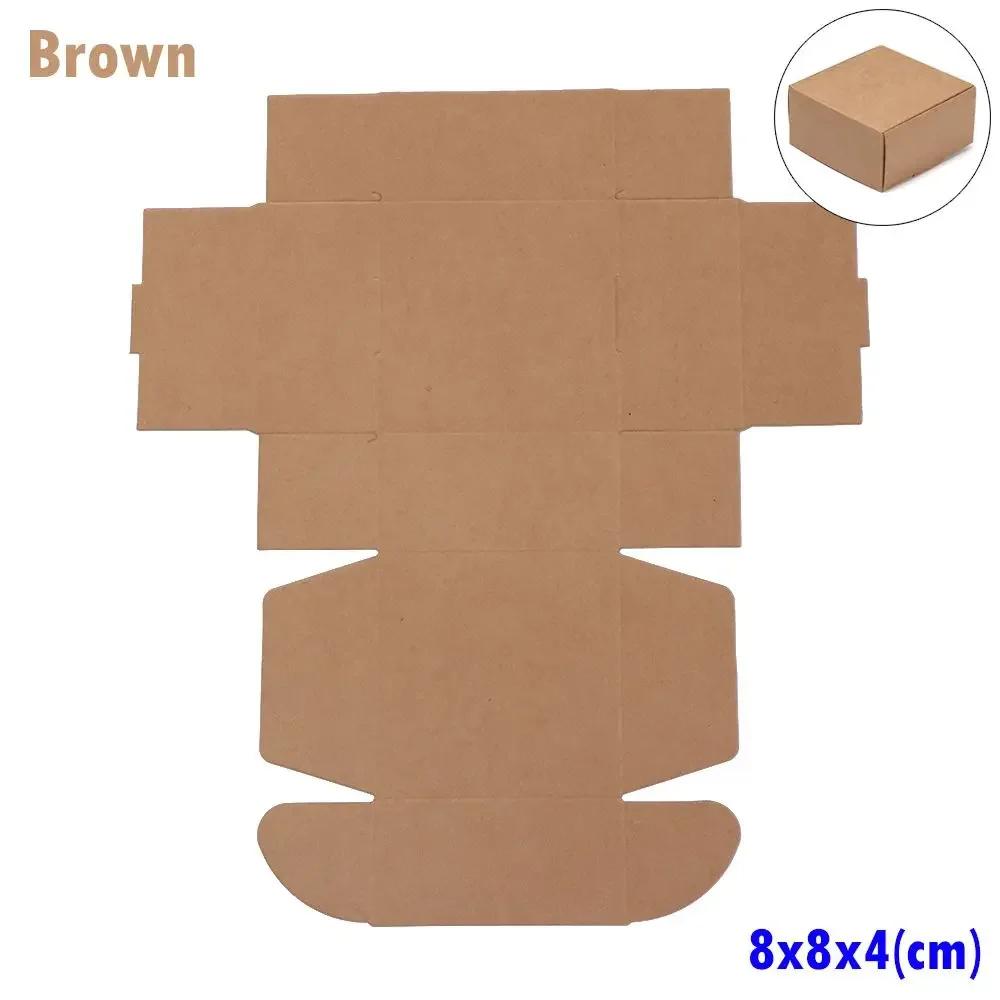 10pcs 9sizes Wedding Event Gift Craft Jewelry Candy Storage Cardboard Package Kraft Paper Box Wrapping